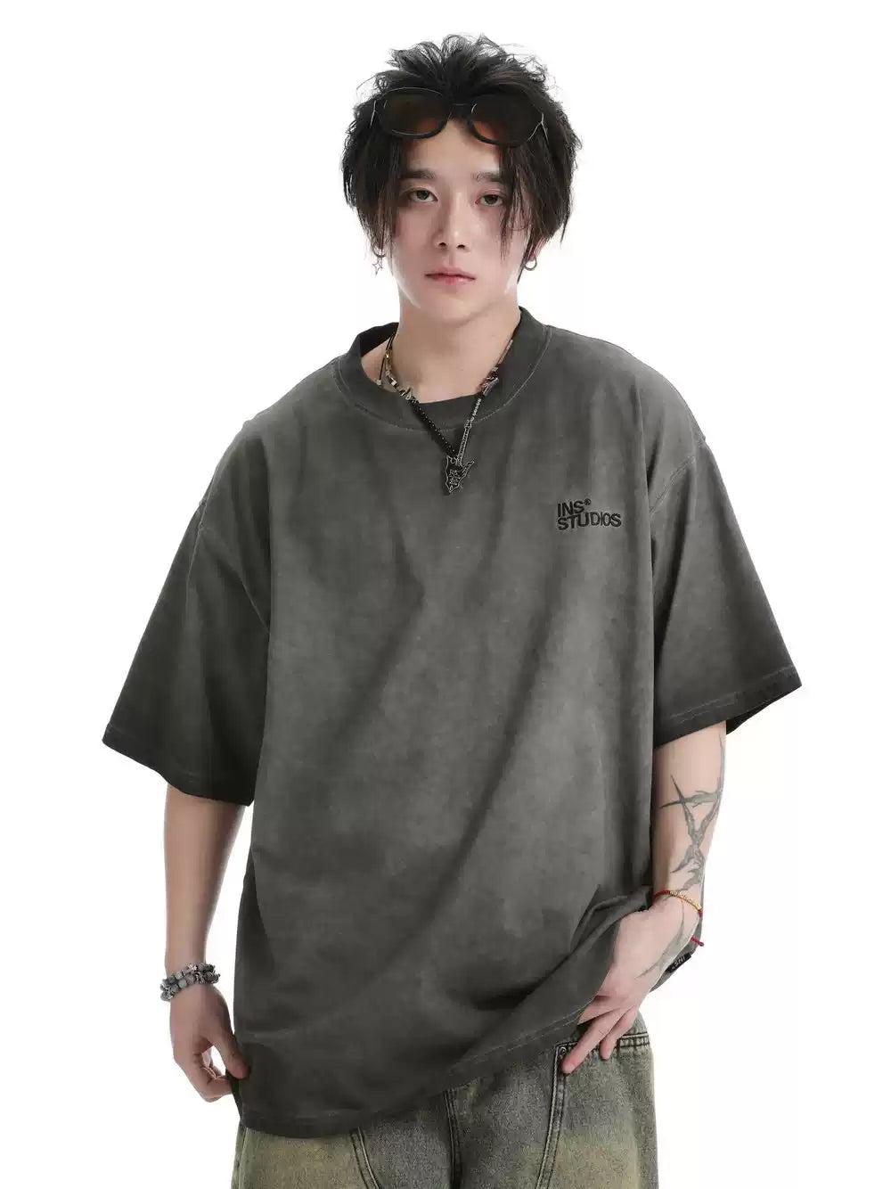 Faded Versatile T-Shirt Korean Street Fashion T-Shirt By INS Korea Shop Online at OH Vault