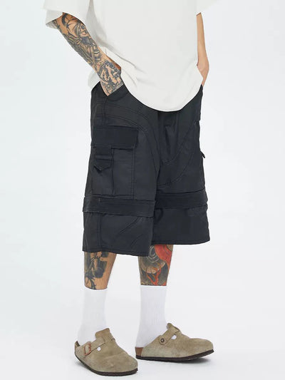 Mult-Detail Cargo Style Shorts Korean Street Fashion Shorts By Face2Face Shop Online at OH Vault