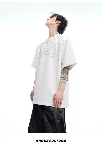 Stones Detailing Comfty T-Shirt Korean Street Fashion T-Shirt By Argue Culture Shop Online at OH Vault