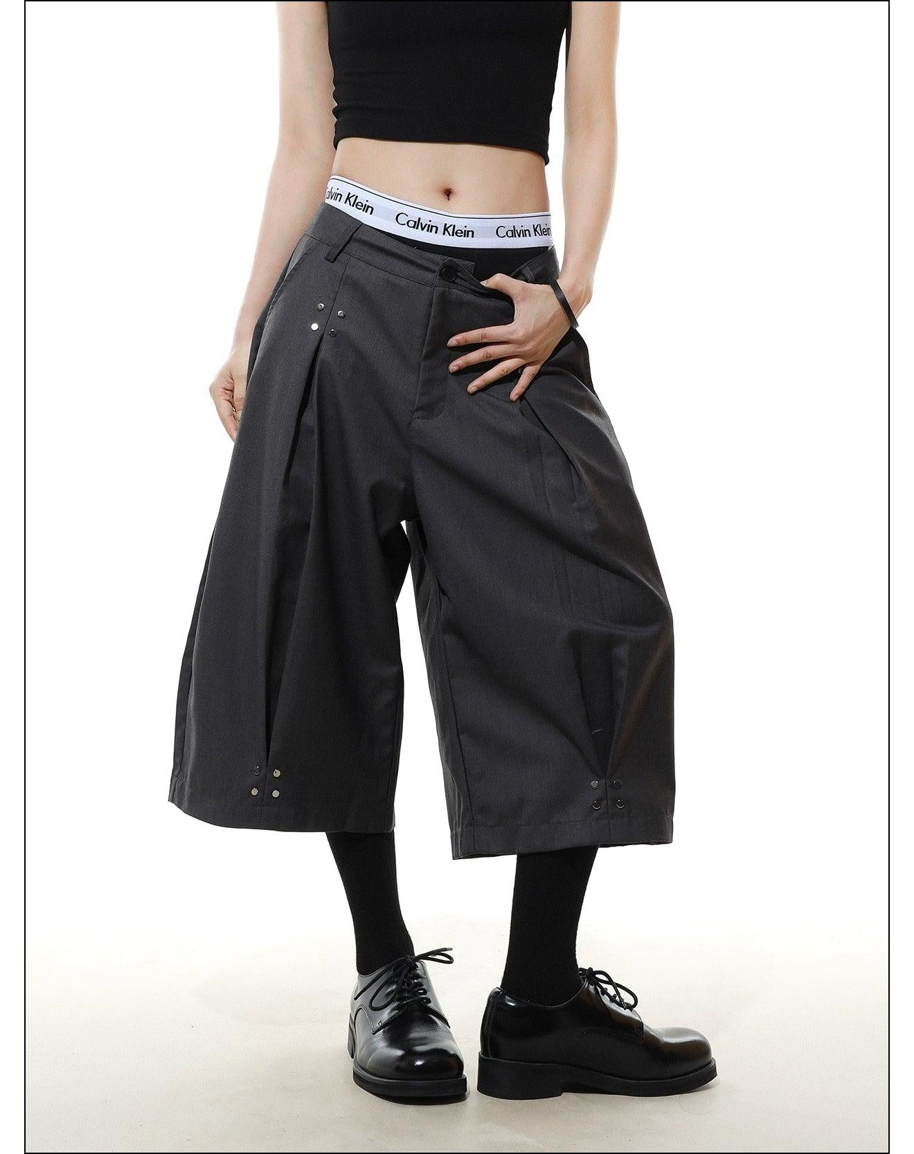 Versatile Suit Style Shorts Korean Street Fashion Shorts By Mr Nearly Shop Online at OH Vault