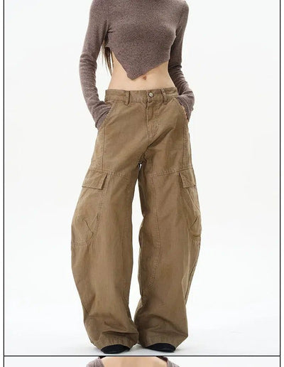 Washed Side Pockets Cargo Pants Korean Street Fashion Pants By 77Flight Shop Online at OH Vault