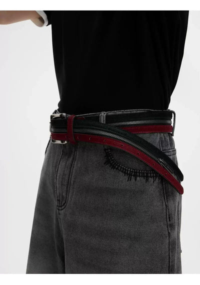 Contrast Color Zipped Belt Korean Street Fashion Belt By Argue Culture Shop Online at OH Vault