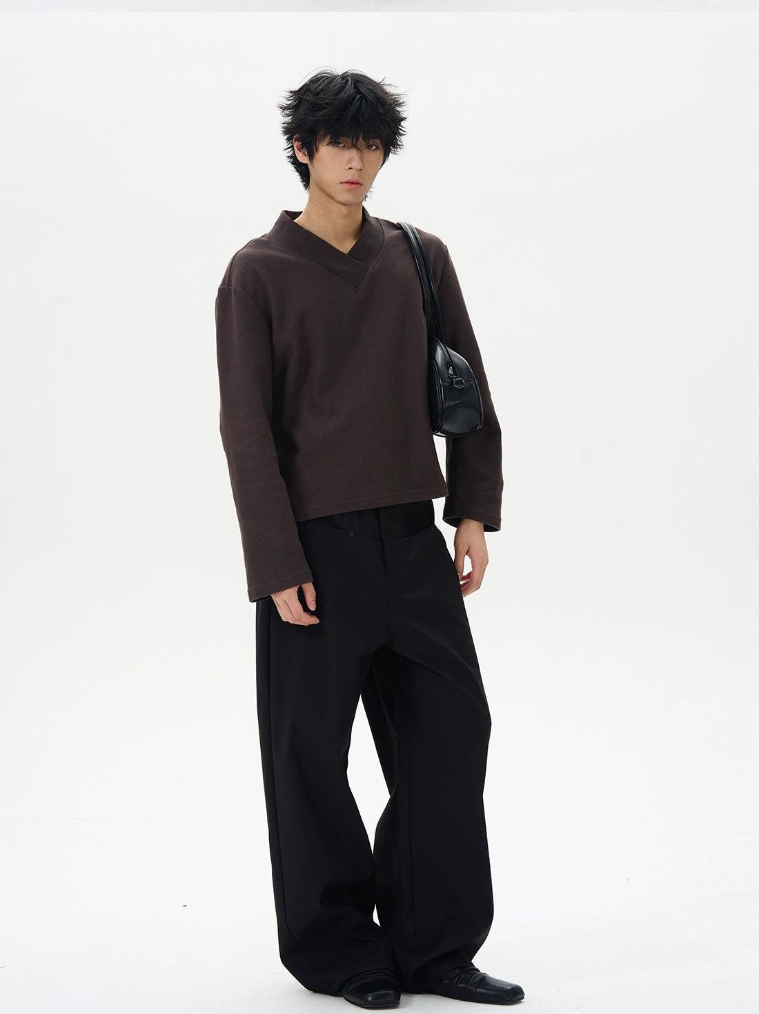 Drapey High Waist Trousers Korean Street Fashion Trousers By 77Flight Shop Online at OH Vault