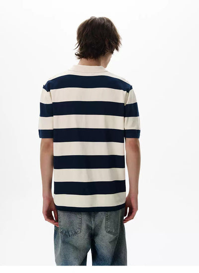 Wide Stripes Comfty Polo Korean Street Fashion Polo By 77Flight Shop Online at OH Vault