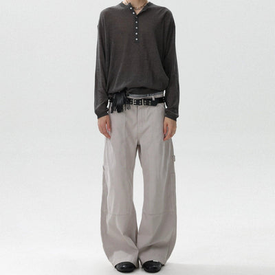 Plain Structured Straight Pants Korean Street Fashion Pants By Mr Nearly Shop Online at OH Vault
