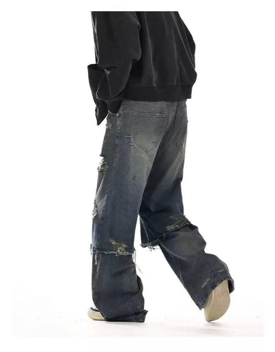 Layered Ripped Jeans Korean Street Fashion Jeans By MEBXX Shop Online at OH Vault