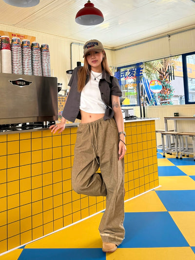 Thin Drawstring Casual Pants Korean Street Fashion Pants By Made Extreme Shop Online at OH Vault
