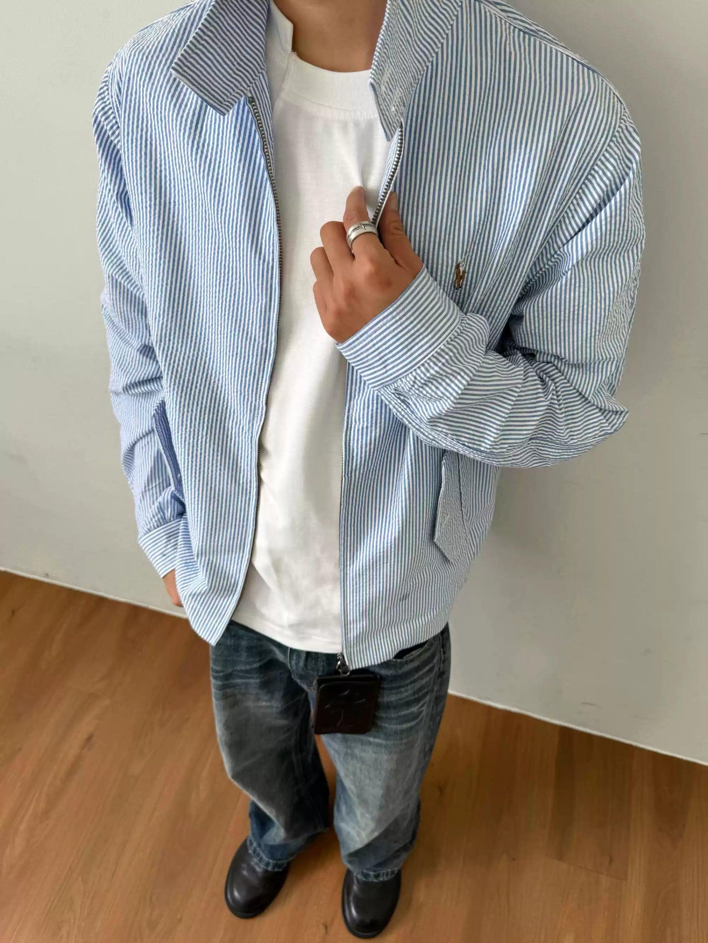 Vertical Striped Clean Fit Jacket Korean Street Fashion Jacket By Made Extreme Shop Online at OH Vault