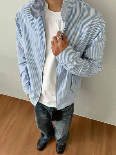 Vertical Striped Clean Fit Jacket Korean Street Fashion Jacket By Made Extreme Shop Online at OH Vault