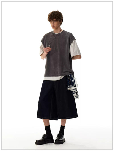 Layered Vest Style T-Shirt Korean Street Fashion T-Shirt By Mr Nearly Shop Online at OH Vault