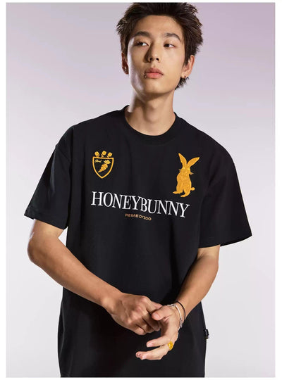 Embroidered Graphic Print T-Shirt Korean Street Fashion T-Shirt By Remedy Shop Online at OH Vault