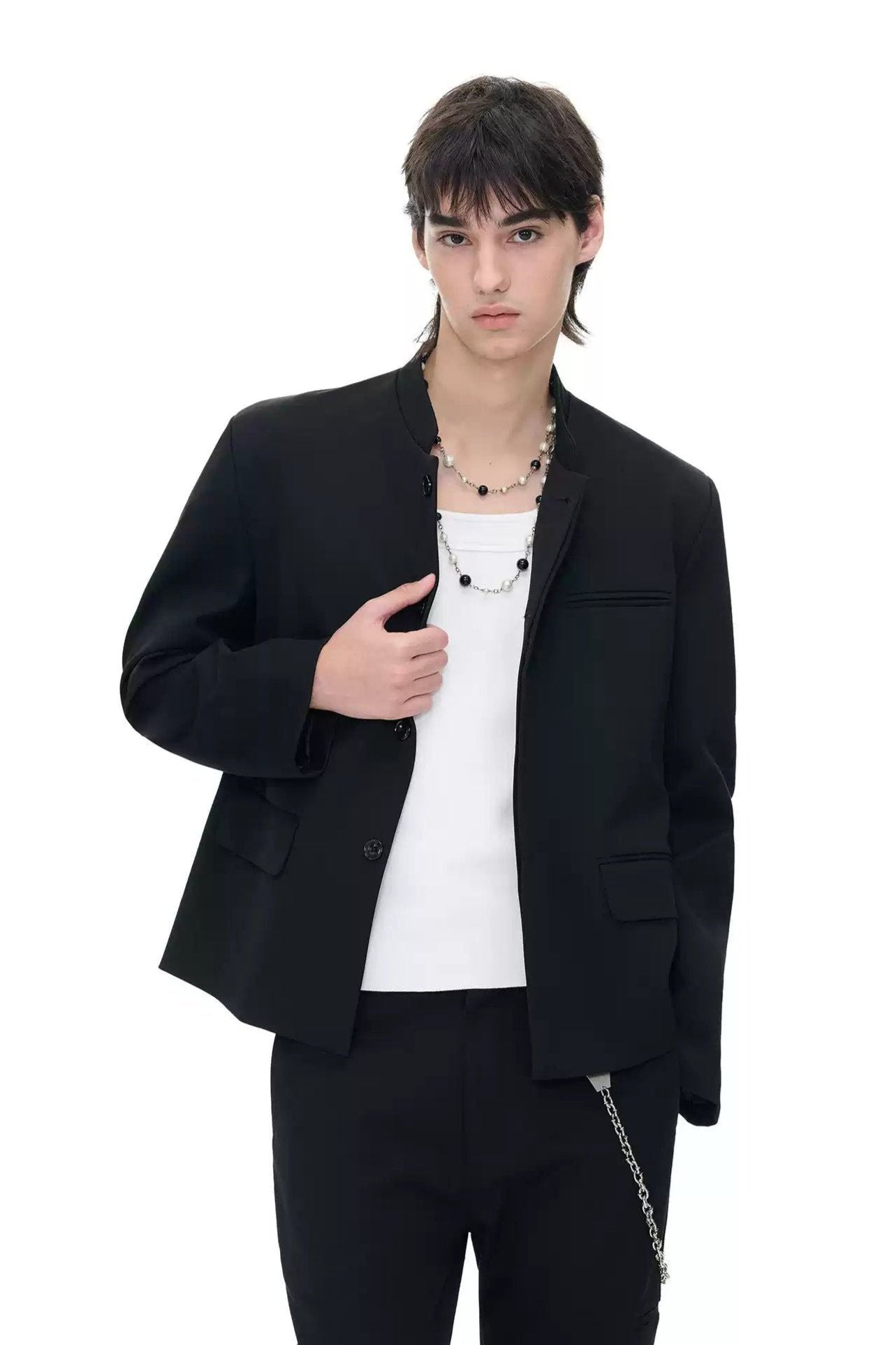 Flap Pocket Boxy Blazer Korean Street Fashion Blazer By Terra Incognita Shop Online at OH Vault