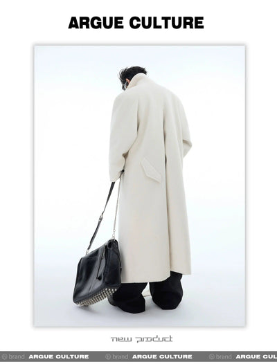 Double-Breasted Lapel Long Coat Korean Street Fashion Long Coat By Argue Culture Shop Online at OH Vault