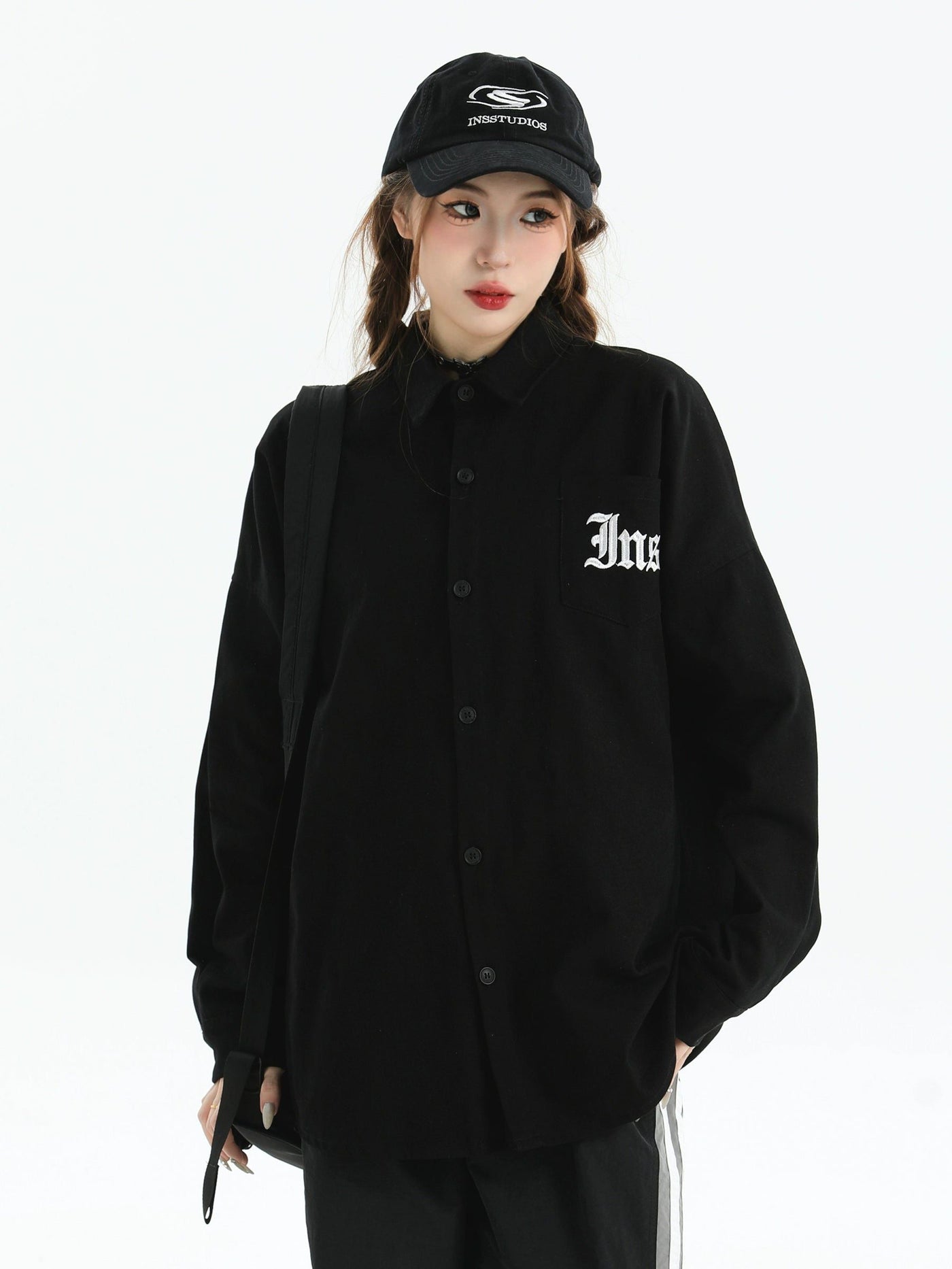 Stitched Pocket Buttoned Shirt Korean Street Fashion Shirt By INS Korea Shop Online at OH Vault