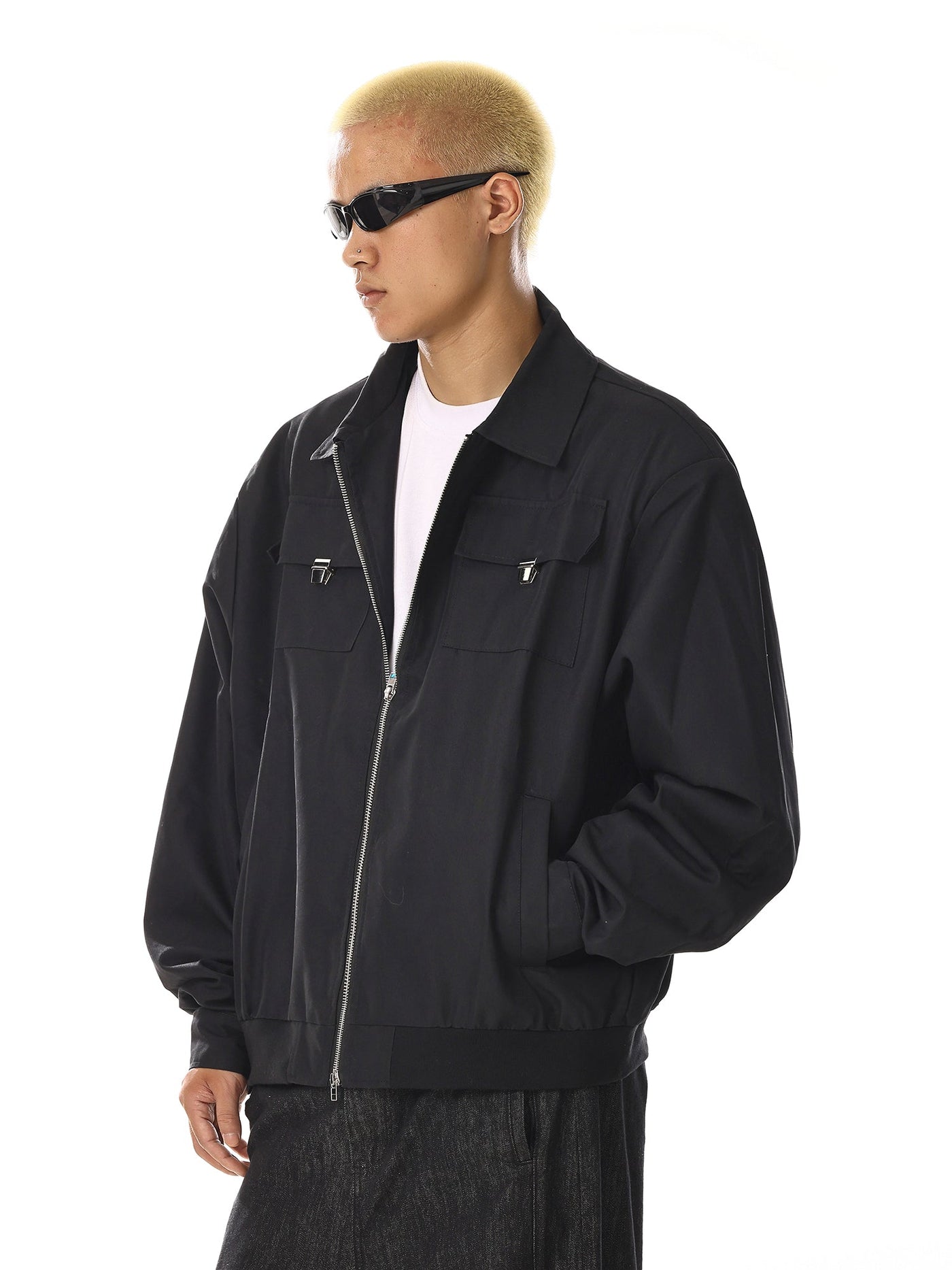 Breast Pockets Short Bomber Jacket Korean Street Fashion Jacket By MEBXX Shop Online at OH Vault