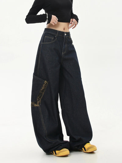 Spliced & Stitched Baggy Jeans Korean Street Fashion Jeans By Blacklists Shop Online at OH Vault