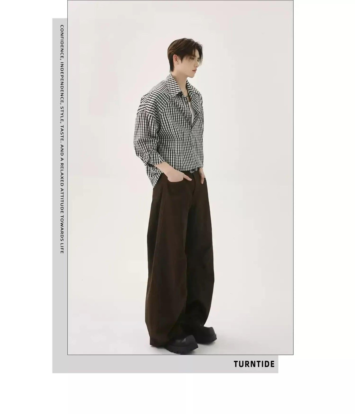 Plaid Clean Fit Shirt Korean Street Fashion Shirt By Turn Tide Shop Online at OH Vault