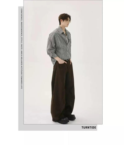 Plaid Clean Fit Shirt Korean Street Fashion Shirt By Turn Tide Shop Online at OH Vault