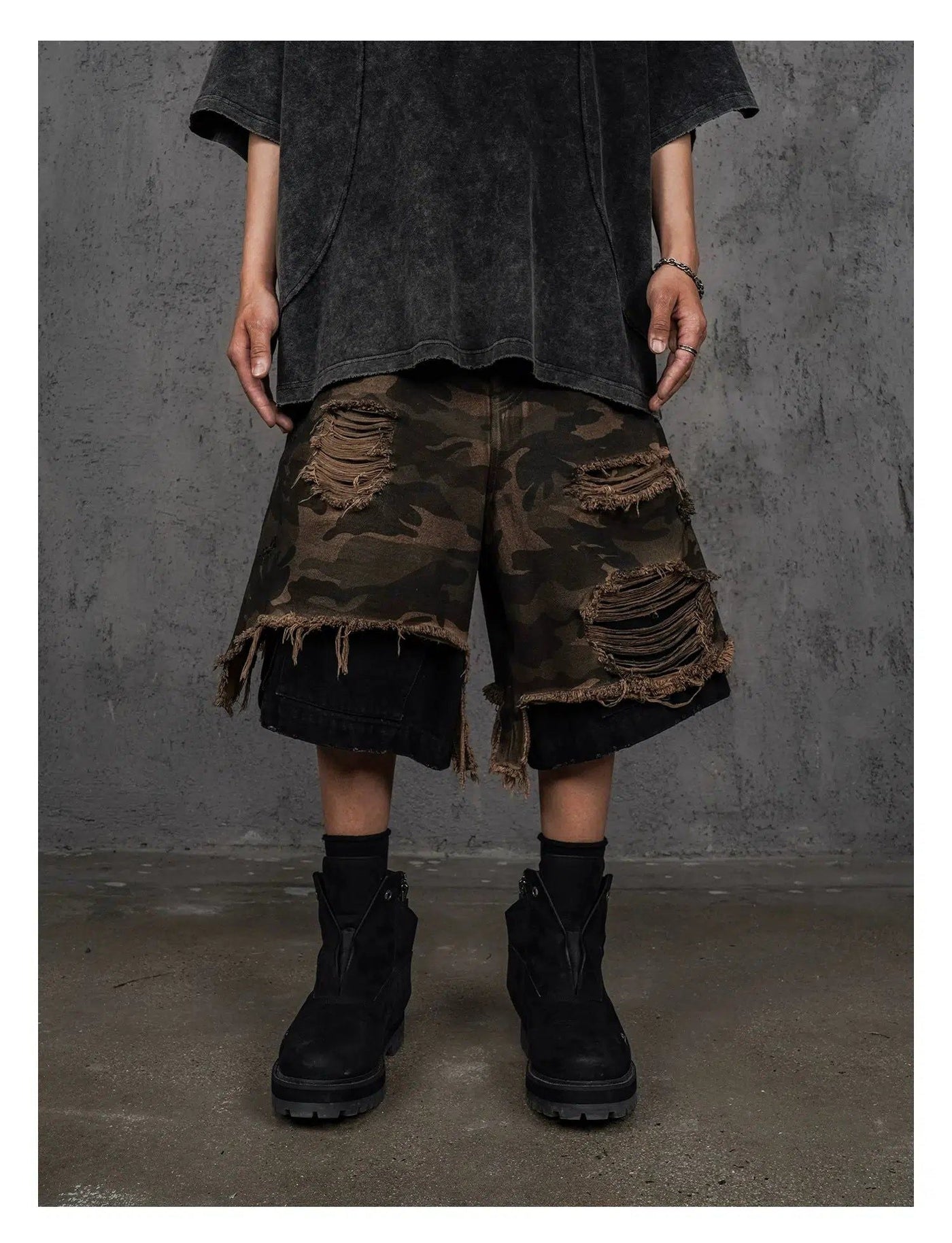 Distressed Denim Shorts Korean Street Fashion Shorts By Underwater Shop Online at OH Vault