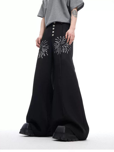 Beaded Fireworks Buttoned Pants Korean Street Fashion Pants By Argue Culture Shop Online at OH Vault
