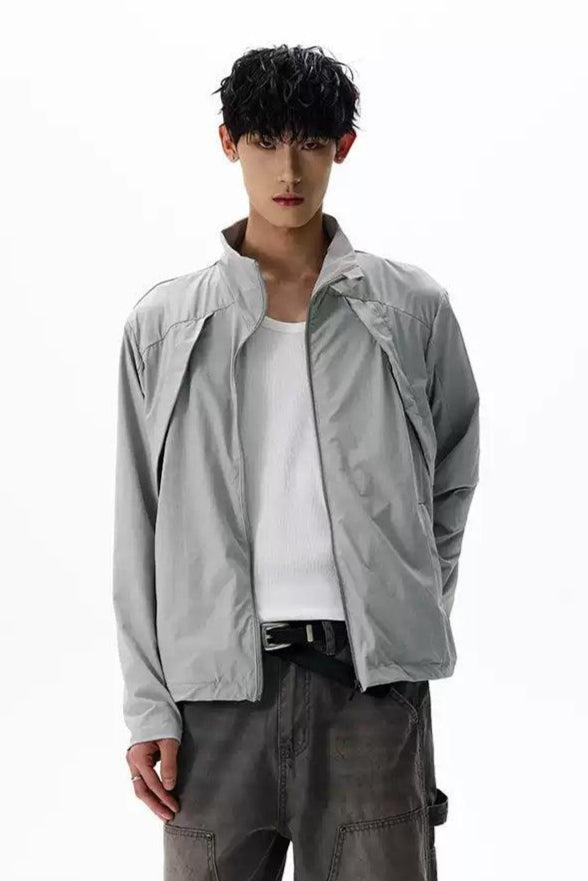 Versatile Stand Collar Zipped Jacket Korean Street Fashion Jacket By A PUEE Shop Online at OH Vault