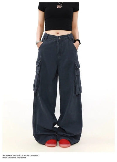 Oversized Flap Pocket Cargo Pants Korean Street Fashion Pants By Mr Nearly Shop Online at OH Vault