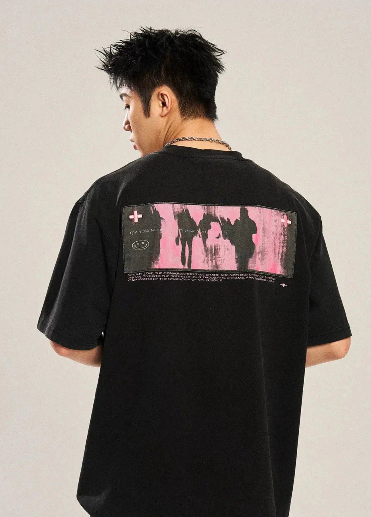 Smudged Silhouette Graphic T-Shirt Korean Street Fashion T-Shirt By New Start Shop Online at OH Vault