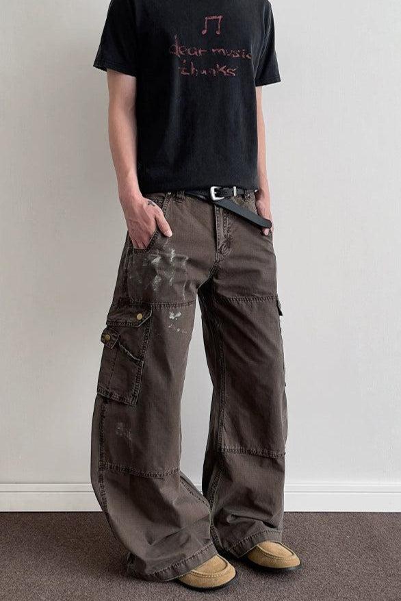 Versatile Utility Cargo Jeans Korean Street Fashion Jeans By A PUEE Shop Online at OH Vault