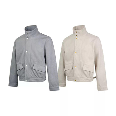 Funnel Collar Snap Buttoned Jacket Korean Street Fashion Jacket By Made Extreme Shop Online at OH Vault