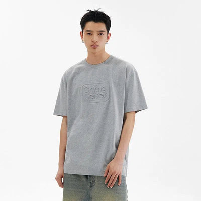 Embossed Logo Casual T-Shirt Korean Street Fashion T-Shirt By Crying Center Shop Online at OH Vault