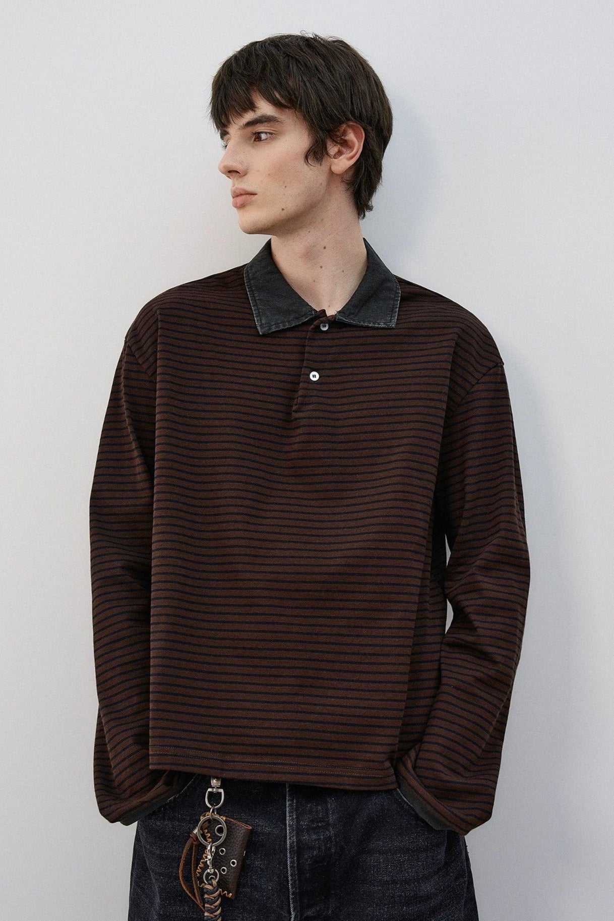 Contrast Collar Striped Polo Korean Street Fashion Polo By MaxDstr Shop Online at OH Vault