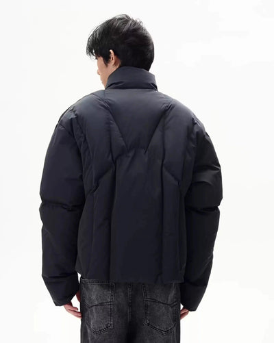 Zipped Detail Puffer Jacket Korean Street Fashion Jacket By 77Flight Shop Online at OH Vault