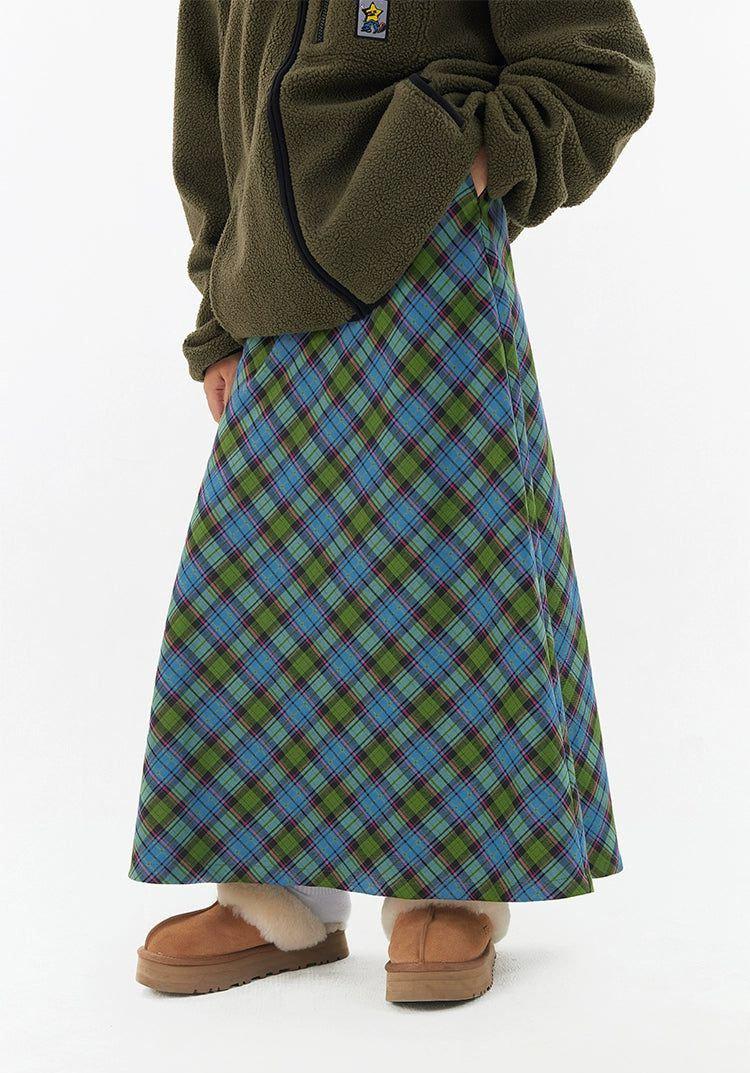 Plaid Pattern Long Skirt