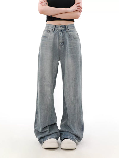 Subtle Lines Washed Jeans Korean Street Fashion Jeans By Mr Nearly Shop Online at OH Vault