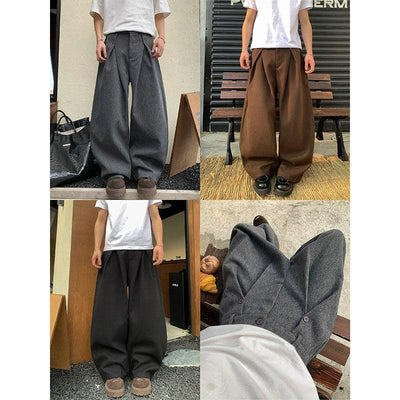 Pleated Baggy Fit Pants Korean Street Fashion Pants By Poikilotherm Shop Online at OH Vault