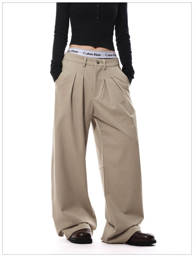 Fold Pleats Slant Pocket Trousers Korean Street Fashion Trousers By Mr Nearly Shop Online at OH Vault