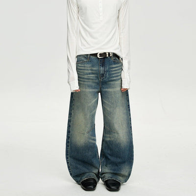 Washed Low Barrel Jeans Korean Street Fashion Jeans By A PUEE Shop Online at OH Vault