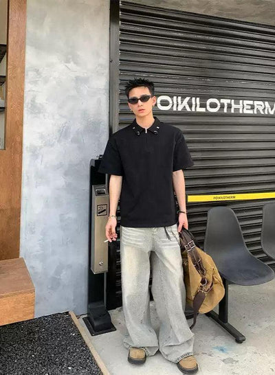 Versatile Half-Zipped Polo Korean Street Fashion Polo By Poikilotherm Shop Online at OH Vault
