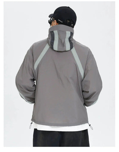 Color Block Paneled Windbreaker Jacket Korean Street Fashion Jacket By Face2Face Shop Online at OH Vault