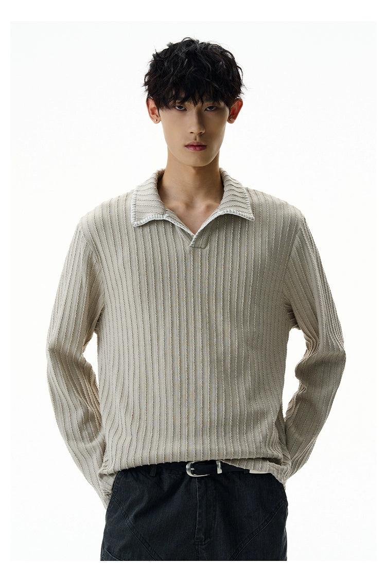 Outline Collar Textured Sweater Korean Street Fashion Sweater By A PUEE Shop Online at OH Vault