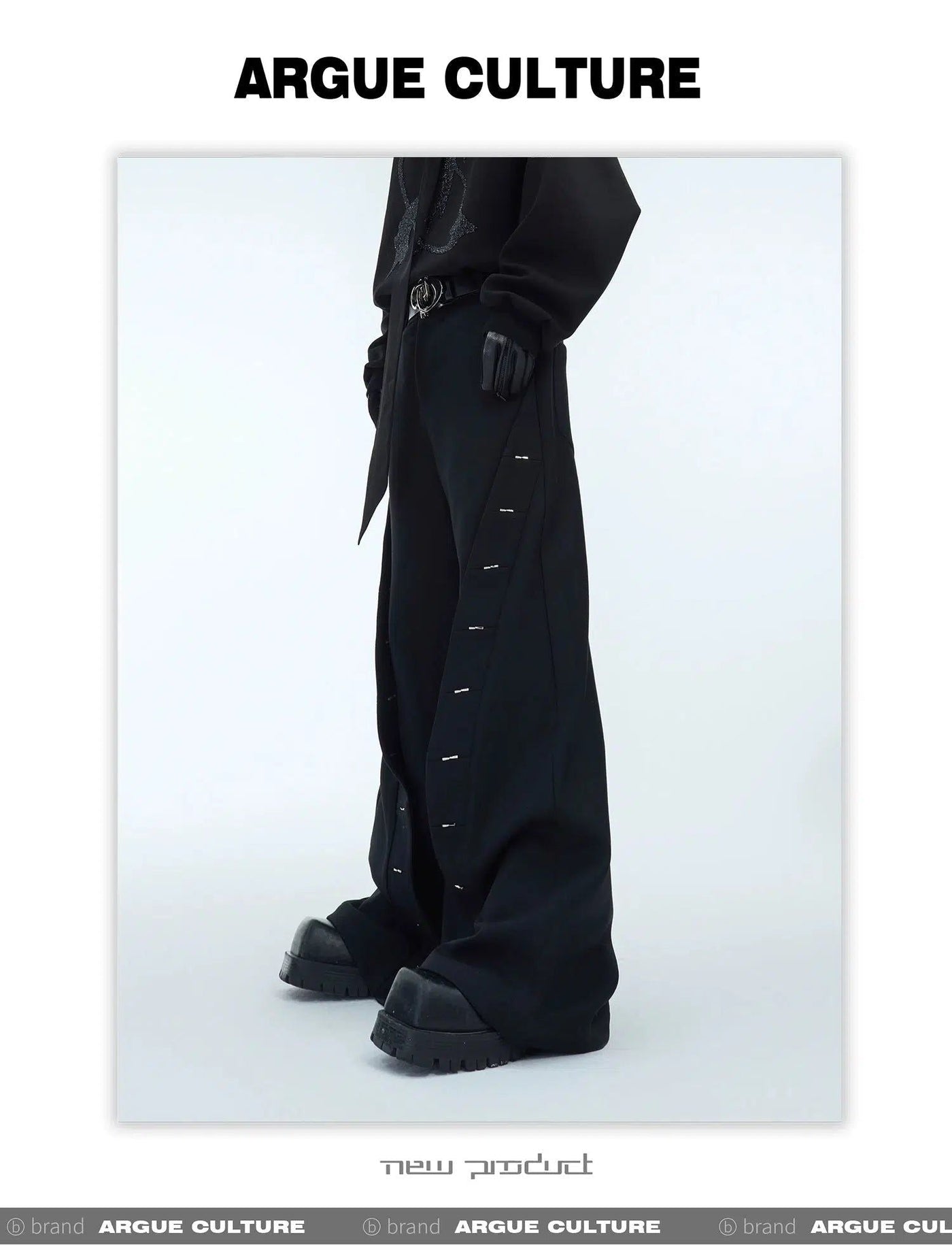 Metal Split Embellished Pants Korean Street Fashion Pants By Argue Culture Shop Online at OH Vault