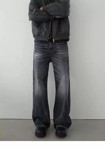 Whisker Lines and Faded Jeans Korean Street Fashion Jeans By In Knots Shop Online at OH Vault