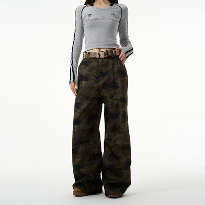 Side Pockets Camouflage Pants Korean Street Fashion Pants By 77Flight Shop Online at OH Vault