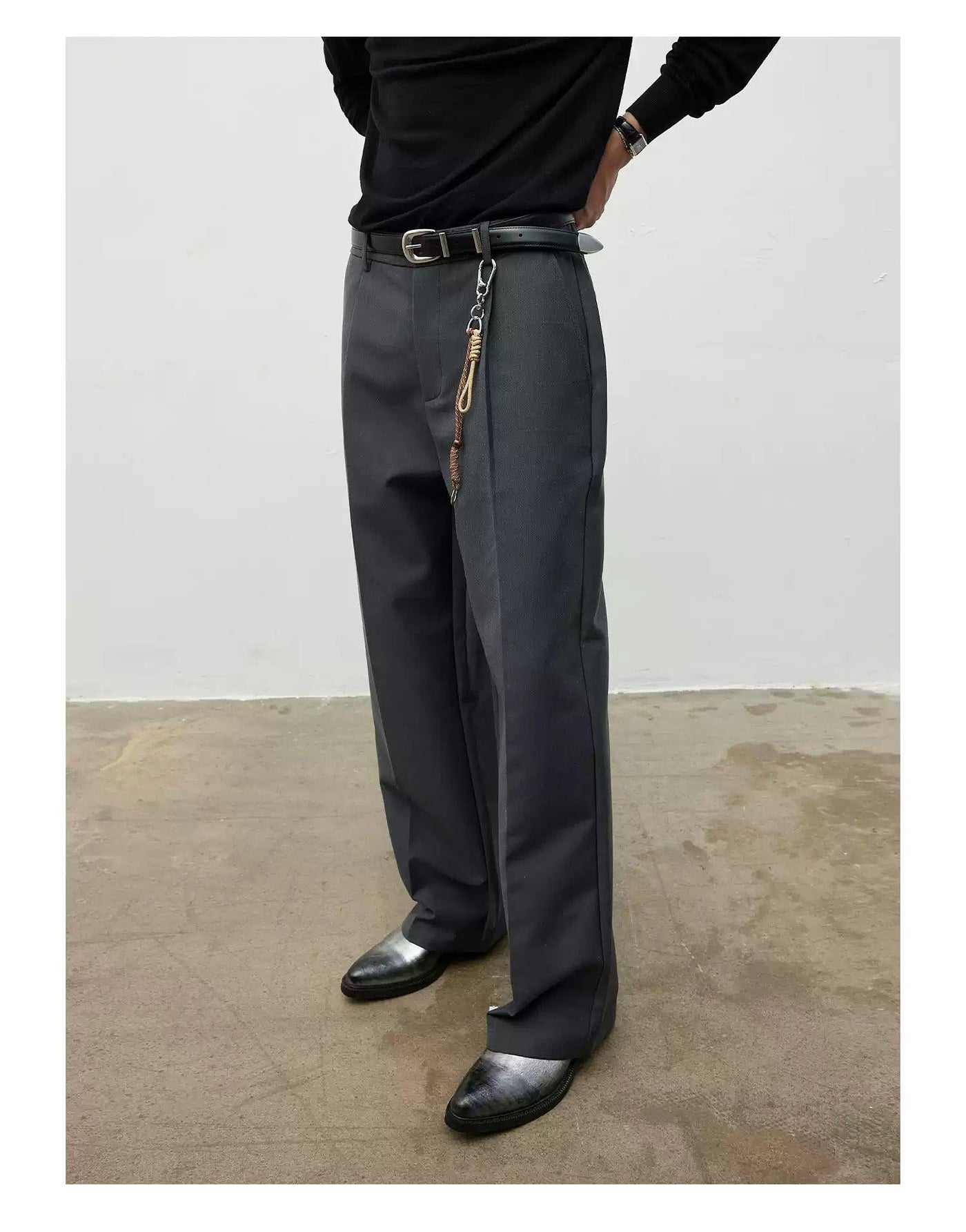 Clean Fit Pleated Trousers Korean Street Fashion Trousers By Terra Incognita Shop Online at OH Vault