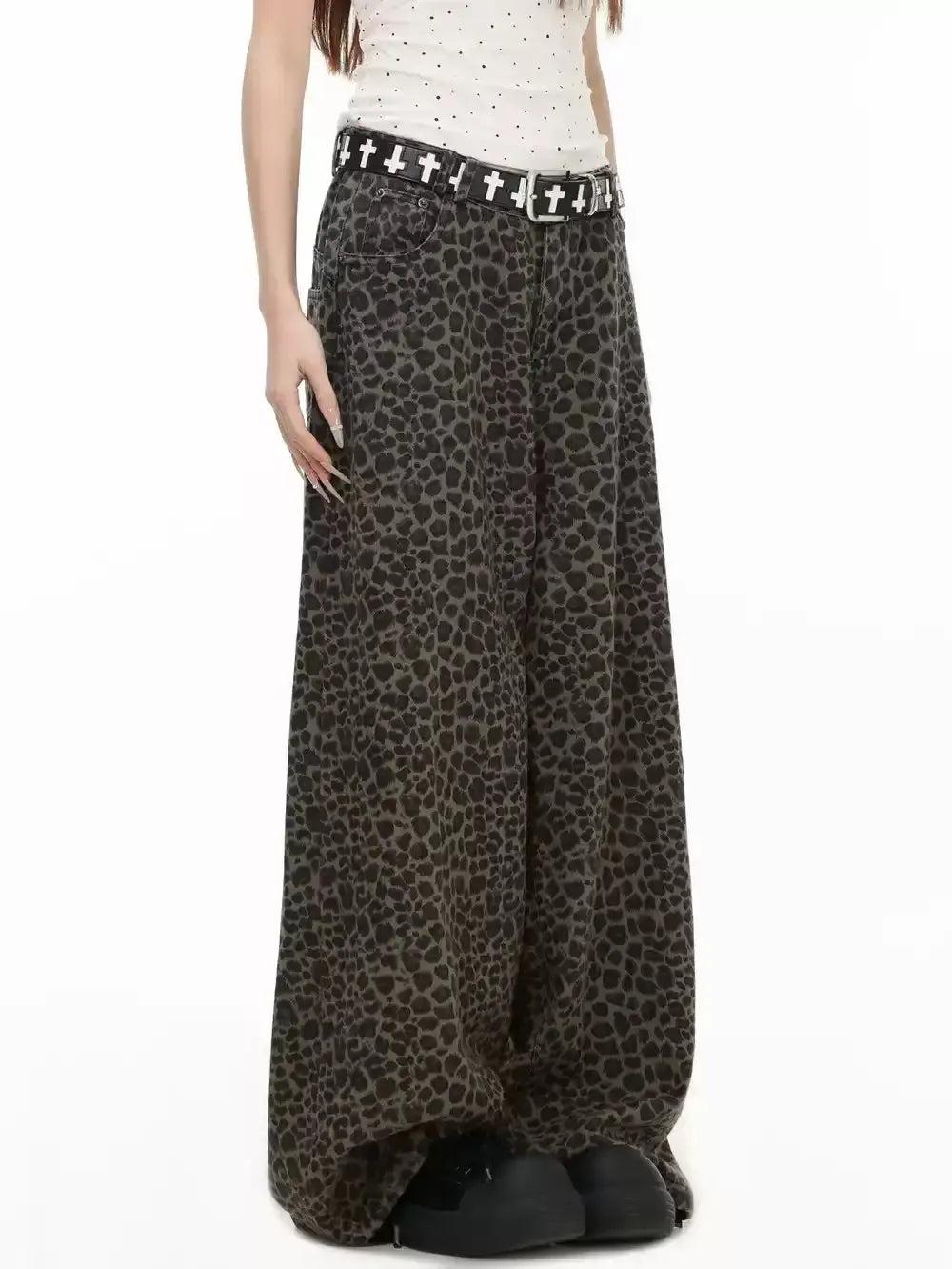 Leopard Print Wide Cut Pants Korean Street Fashion Pants By INS Korea Shop Online at OH Vault