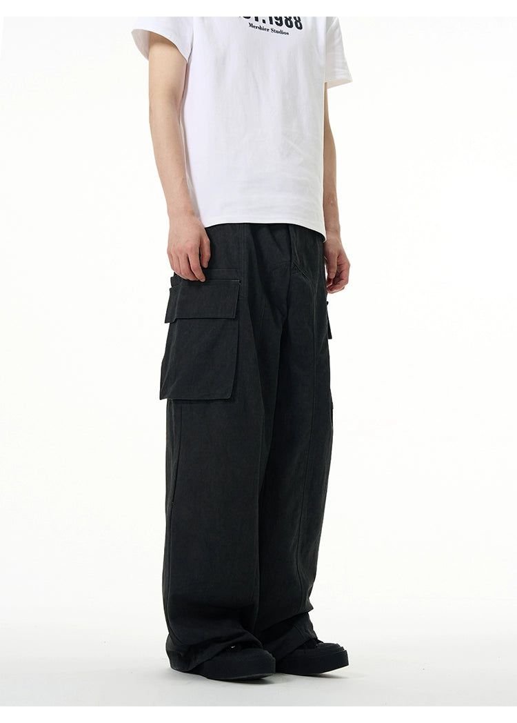Flap Pocket Cargo Pants Korean Street Fashion Pants By 77Flight Shop Online at OH Vault