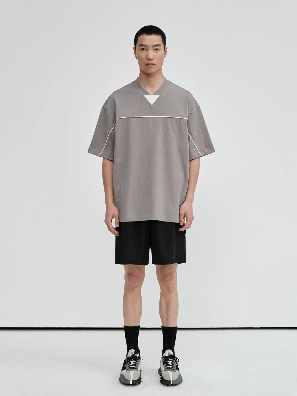 Minimal Line Regular Fit T-Shirt Korean Street Fashion T-Shirt By NANS Shop Online at OH Vault