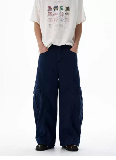 Structured Seam Cargo Jeans Korean Street Fashion Jeans By 77Flight Shop Online at OH Vault