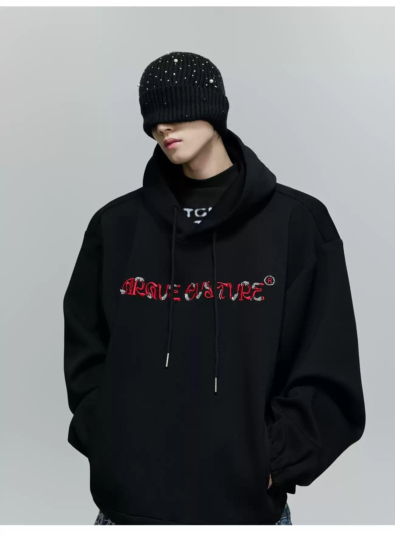 Distorted Logo Style Hoodie Korean Street Fashion Hoodie By Argue Culture Shop Online at OH Vault