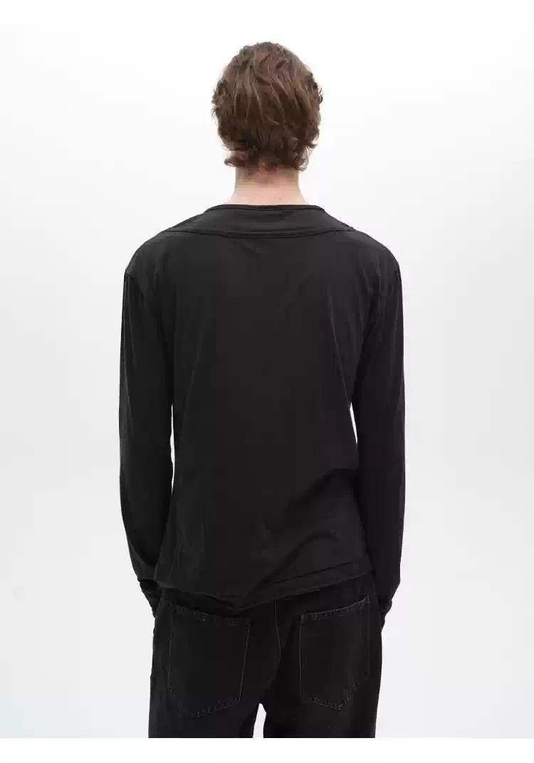 BNW Graphic Layered Henley T-Shirt Korean Street Fashion T-Shirt By Pioneer of Heroism Shop Online at OH Vault